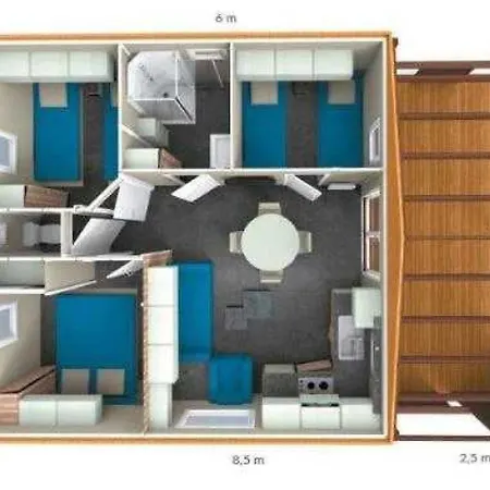 Zecamping 3 Etoiles Pet Friendly Locatif Tv Lv 35M2 6 Pers Alpstuga Castellane